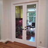 Clear glass double doors