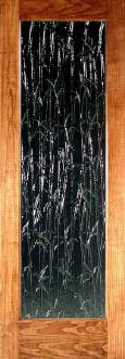 Asian style interior doors with bamboo textured glass panel